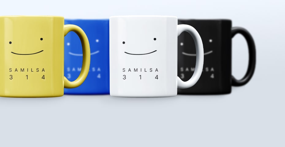 SAMILSA 314 머그컵 4종 (노랑, 파랑, 흰색, 검정)